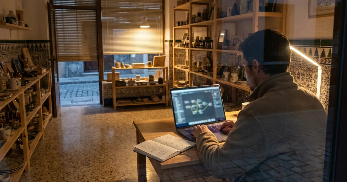 Fotografía editorial que ilustra: IA sin programar: herramientas no-code para empezar